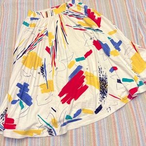 VTG 70’s Peter Popovich abstract Print cotton circle Skirt Womens size medium